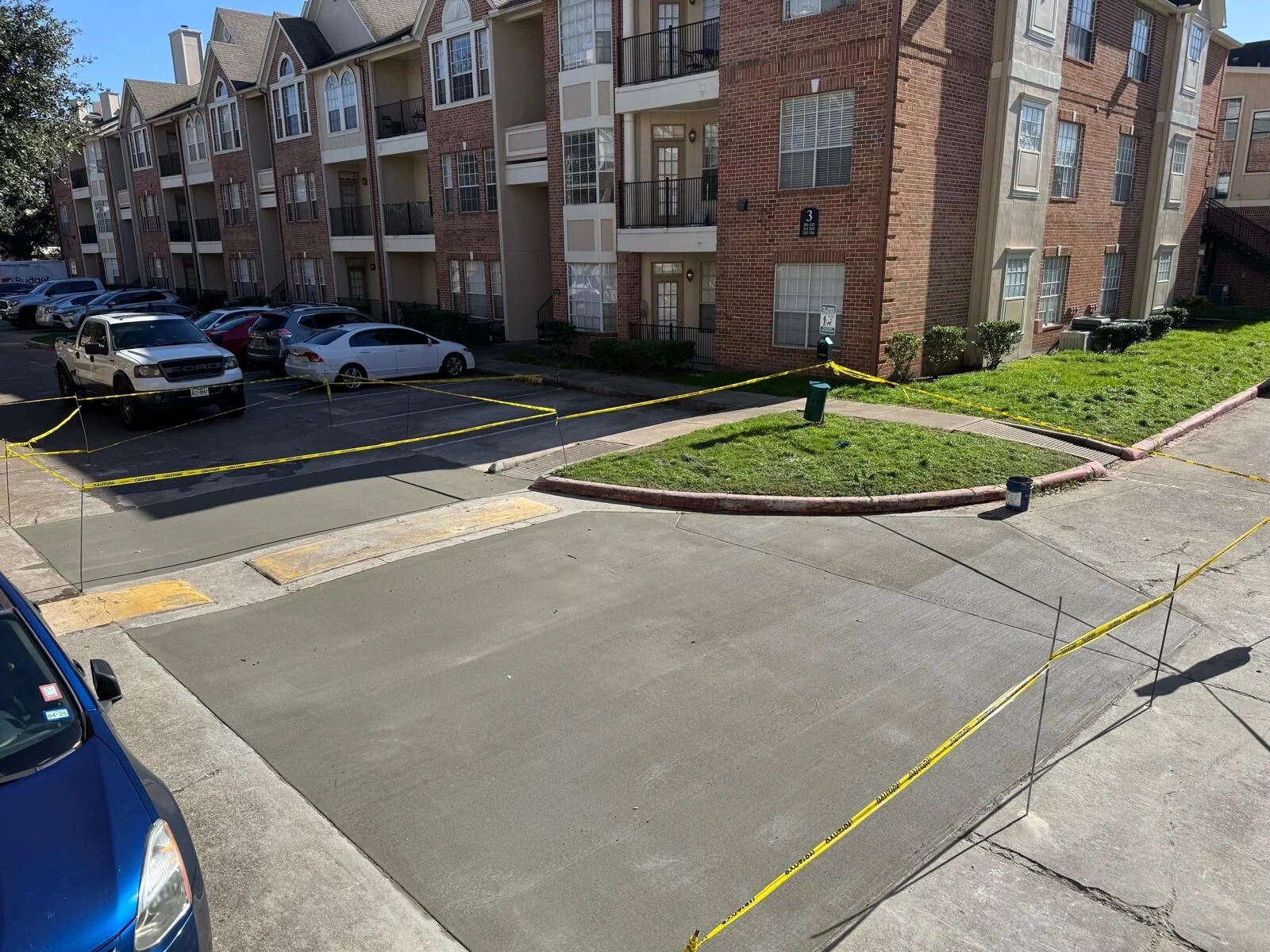 Fresh Concrete Pour for Driveway Access