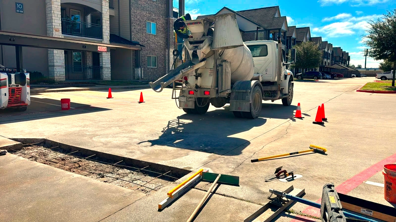 Concrete Pouring Operation at Residential Complex